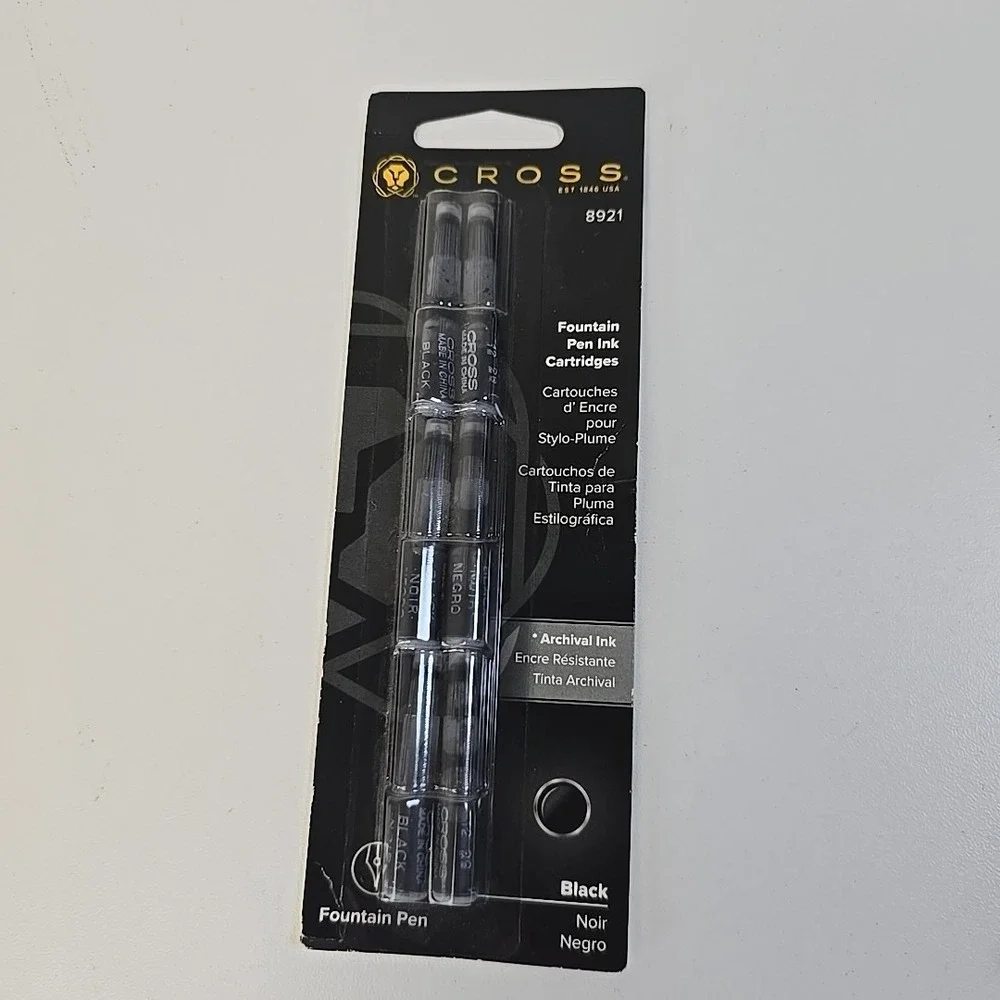 Cross Light Fountain Pen Med Black Lacquer Resin & Chrome with 8921‎ Cartridges